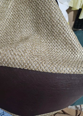 Bej Hasır ve Deri Çanta - Görsel 5