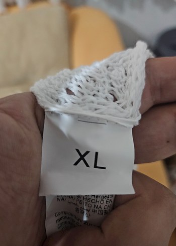 Beyaz Örgü Delikli İspanyol Kol Crop Kazak Bluz - Görsel 4