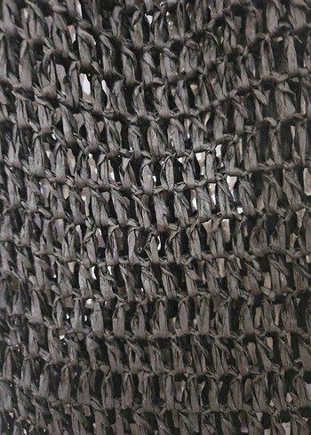 Siyah Örgü Hasır Torba Çanta - Görsel 4