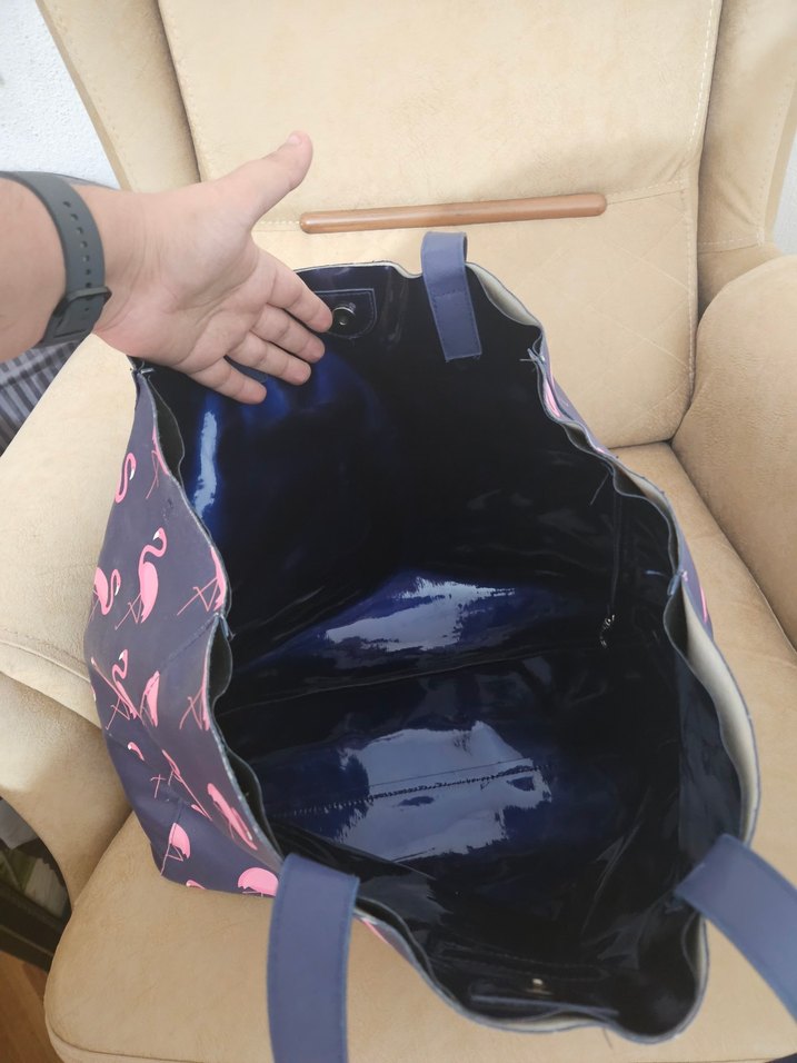 Flamingo Desenli Büyük Kadın Çanta - Görsel 3