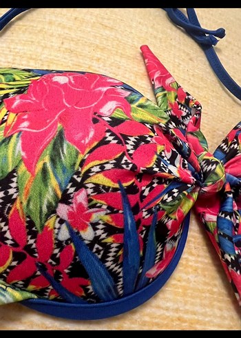 Renkli Bağlamalı Bohem Bikini Üstü - Görsel 2