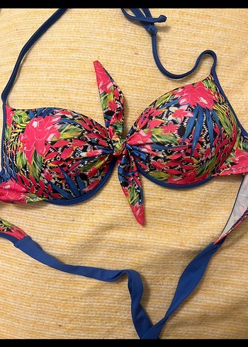 Renkli Bağlamalı Bohem Bikini Üstü - Görsel 3