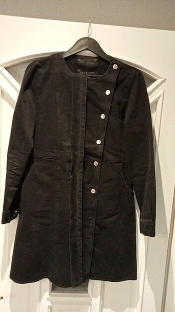 Siyah denim elbise