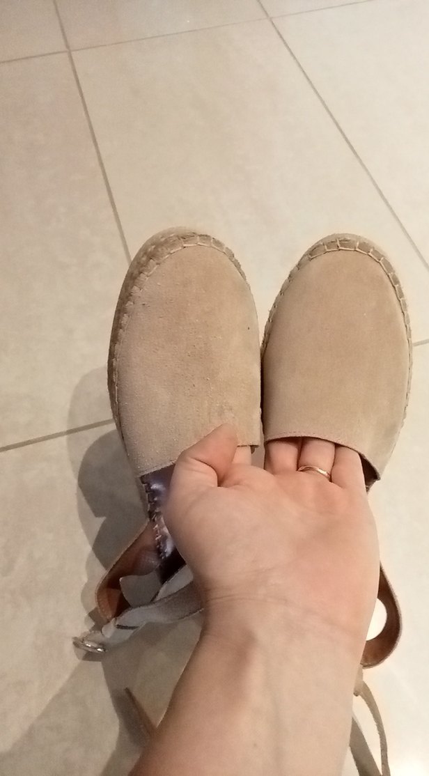 Bej Süet Dolgu Topuklu Kadın Espadril - Görsel 3