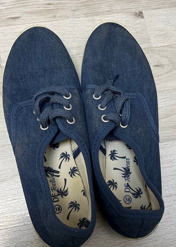 Lacivert Denim Kadın Dolgu Topuk Spor Ayakkabı - Görsel 2