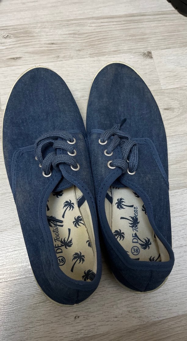 Lacivert Denim Kadın Dolgu Topuk Spor Ayakkabı - Görsel 2