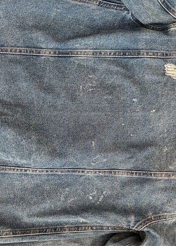 Düğmeli Nakışlı Mavi Kadın Denim Ceket - Görsel 3