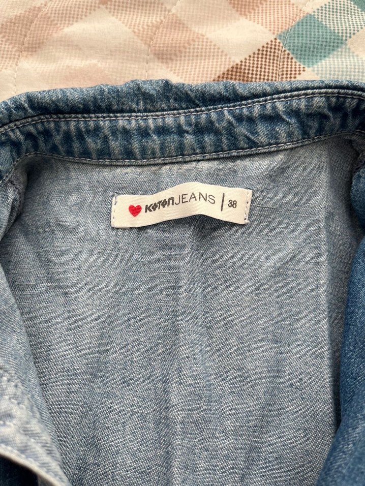 Düğmeli Rahat Kesim Kadın Kot gömlek - Görsel 2