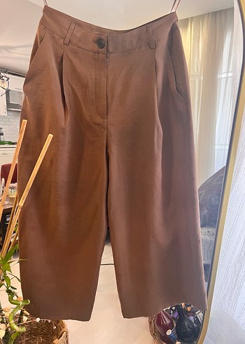 Zara Kadın Kahverengi Salaş Pantolon