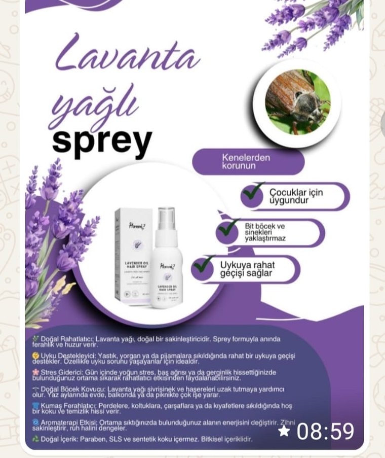 Lavanta Yağlı Saç Spreyi 50 ml - Görsel 3
