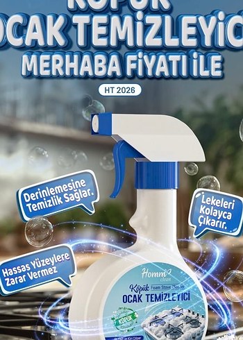 Homni Ocak Temizleyici Köpük 350 ml ve yağ çözücü - Görsel 2