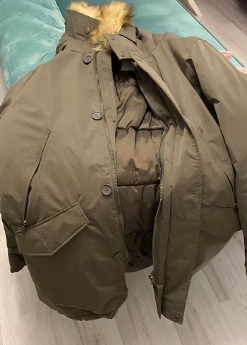 LTB Erkek Parka Düğmeli Fermuarlı Haki Erkek Midi Mont - Görsel 3