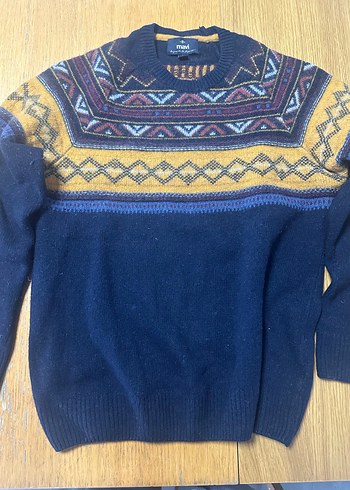 Mavi Jeans Renkli Desenli Erkek Yün Kazak