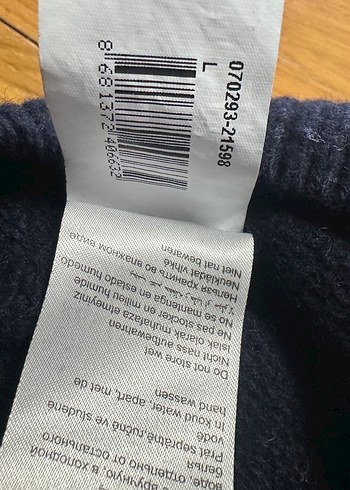 l Beden Mavi Jeans Renkli Desenli Erkek Yün Kazak