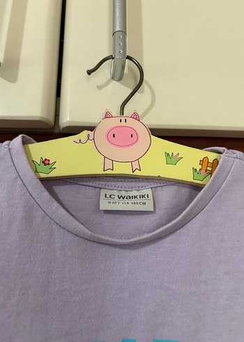 Gri Baskılı Kız Tişörtü, Kısa Kollu, Pamuk - Görsel 2