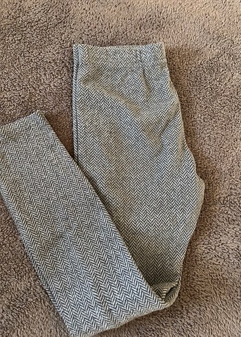 Gri Örgü Kumaş Kız çocuk  Pantolon - Görsel 2