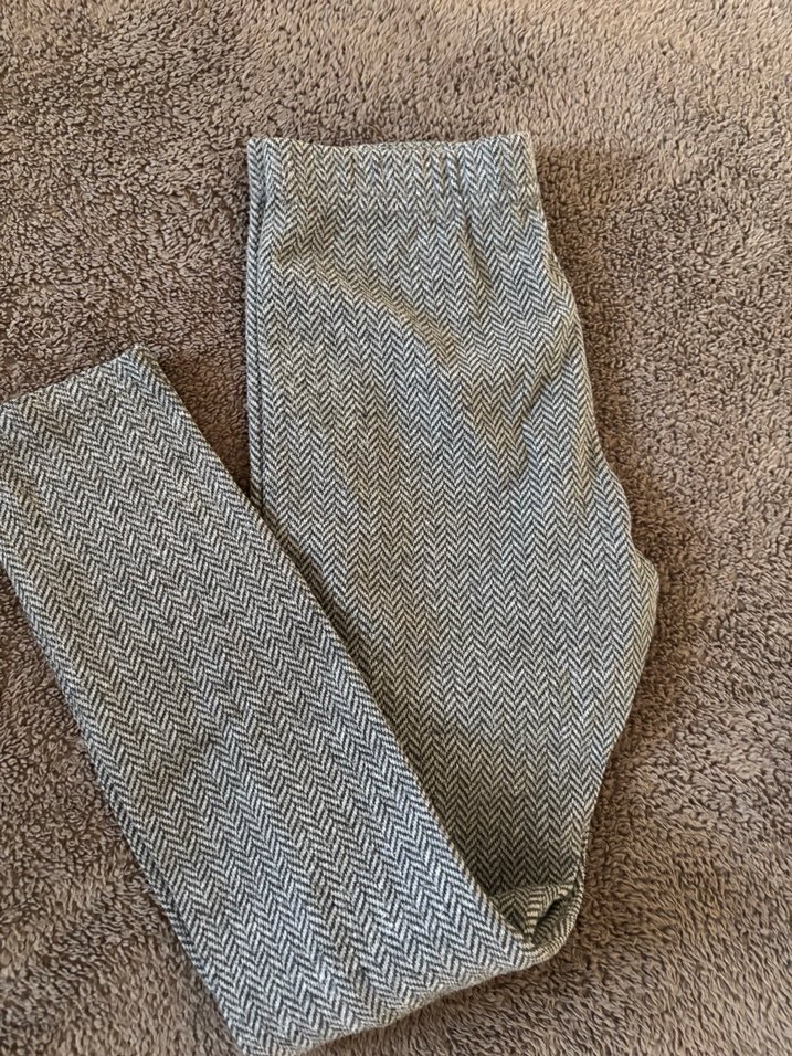 Gri Örgü Kumaş Kız çocuk  Pantolon - Görsel 2