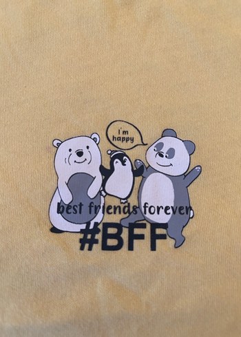 Sarı Kız Çocuk Baskılı Tişört - Görsel 2