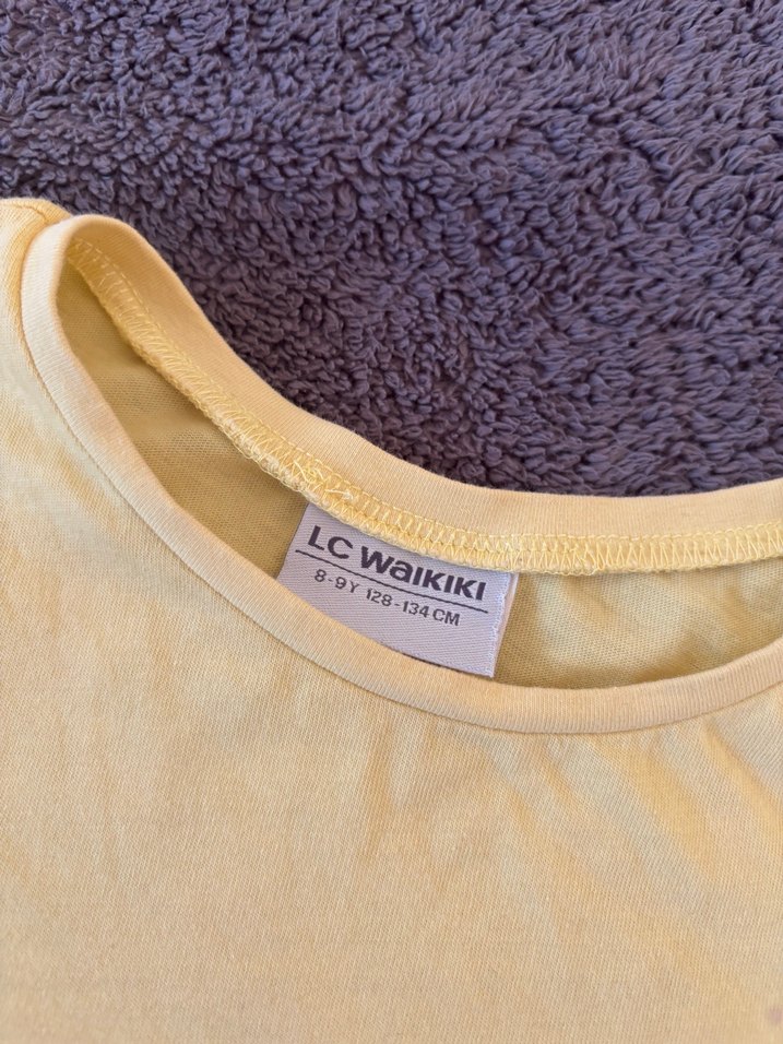 Sarı Kız Çocuk Baskılı Tişört - Görsel 3