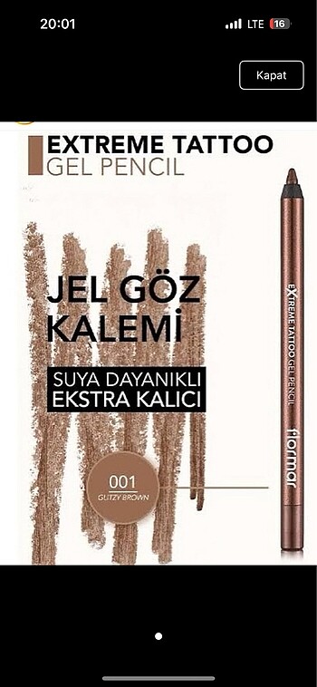 flormar göz kalemi 001