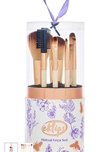 Eklips 7 Parça Pembe Makyaj Fırça Seti - Görsel 2
