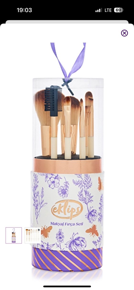 Eklips 7 Parça Pembe Makyaj Fırça Seti - Görsel 2