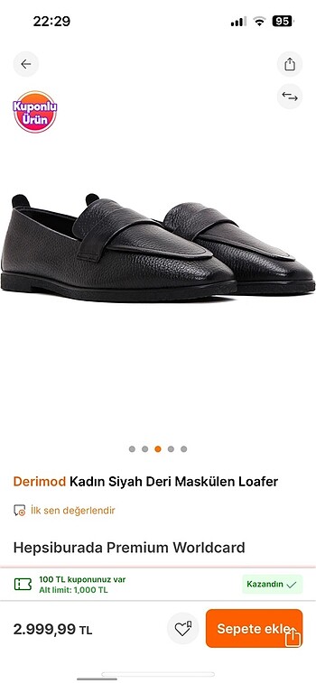 Derimod Derimod siyah deri babet