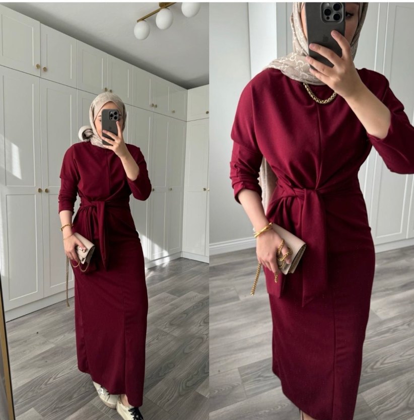 Bağlama detay elbise - Görsel 2