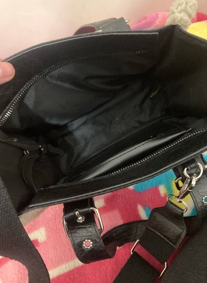 Kemer Detaylı Siyah Deri Kadın Çanta - Görsel 3