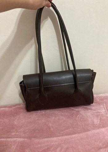 Kahverengi Deri Kadın Omuz Çantası - Görsel 2