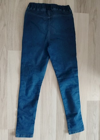 Kız Çocuk Elastik Bel Mavi Denim Pantolon - Görsel 3