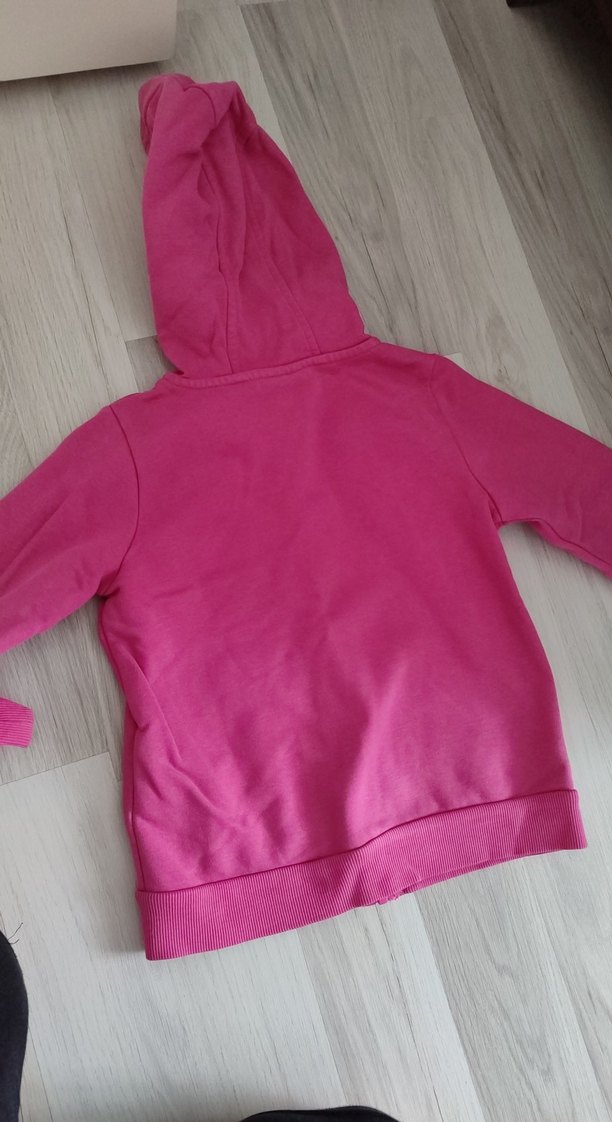 Kız Çocuk Kapüşonlu Fermuarlı Pembe Sweatshirt - Görsel 5