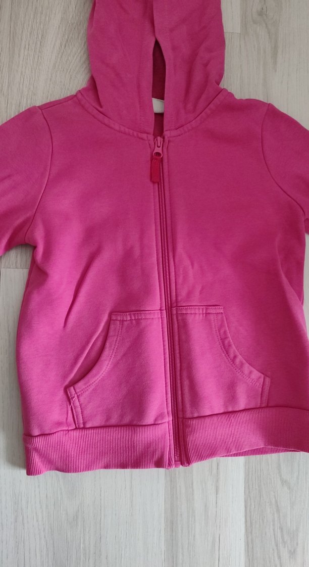 Kız Çocuk Kapüşonlu Fermuarlı Pembe Sweatshirt - Görsel 3