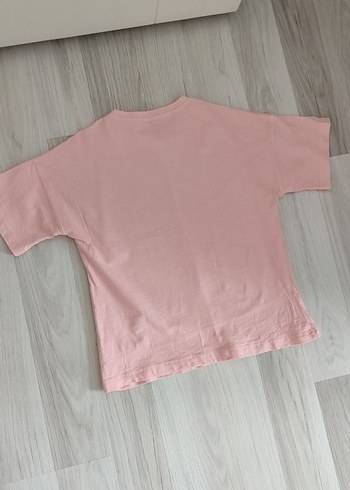 Kız Çocuk  Pembe Baskılı Tişört - Görsel 2