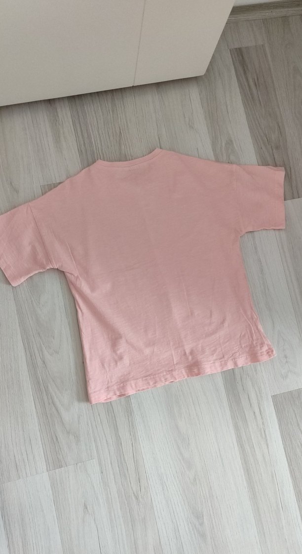 Kız Çocuk  Pembe Baskılı Tişört - Görsel 2