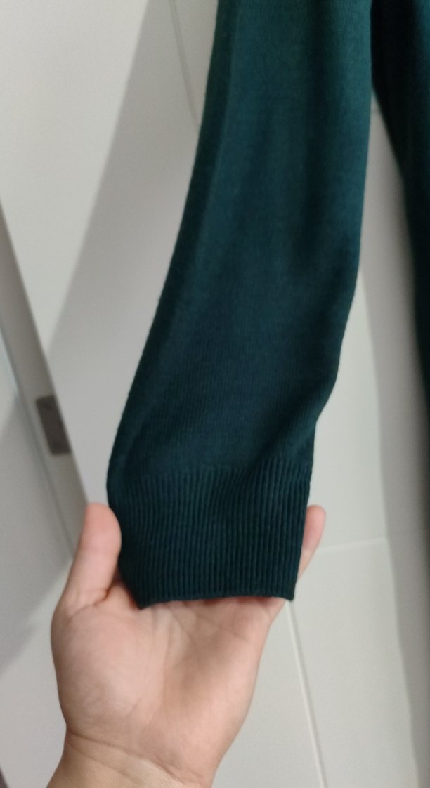 Uzun Yeşil Boğazlı Elbise - Görsel 4