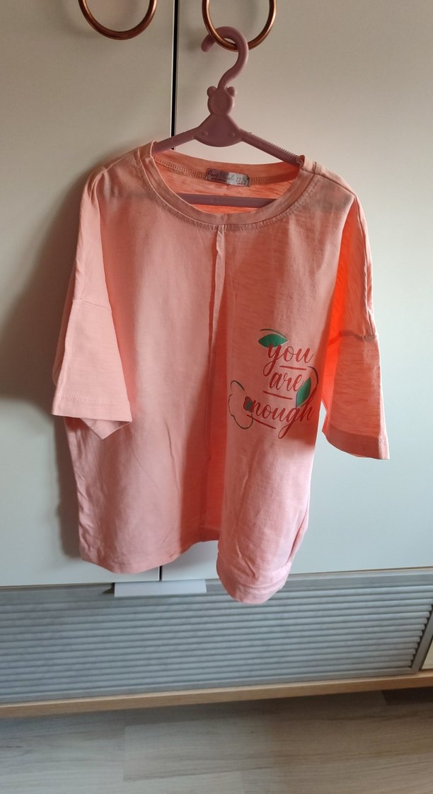 Kız Çocuk Pembe Baskılı Tişört - Görsel 3