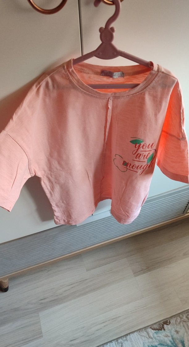 Kız Çocuk Pembe Baskılı Tişört - Görsel 2