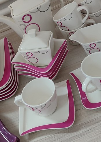 Emsan Pembe Desenli 31 parça 6 kişilik kahvaltı seti - Görsel 17