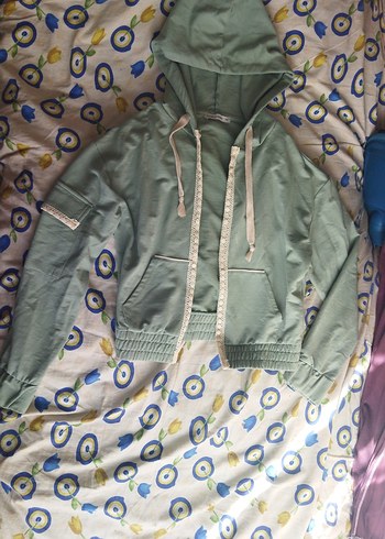 LC Waikiki Nakış Detaylı Yeşil Kapüşonlu Kadın pull up hoodie