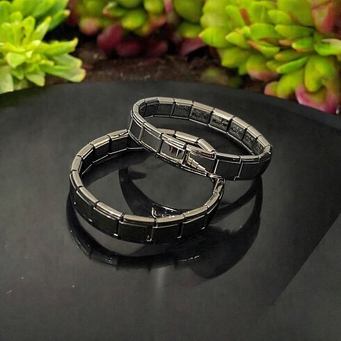 Unisex Yazısız Çelik İtalyan Charm Bileklik/ Bilezik