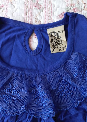 Uzun Kollu Mavi Fırfırlı Bohem Bluz - Görsel 2