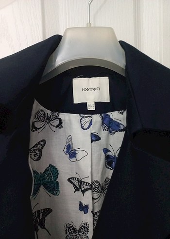 Lacivert Kadın Midi Trençkot Düğmeli - Görsel 6