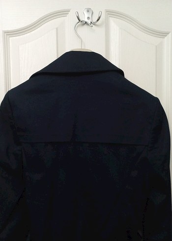 Lacivert Kadın Midi Trençkot Düğmeli - Görsel 7