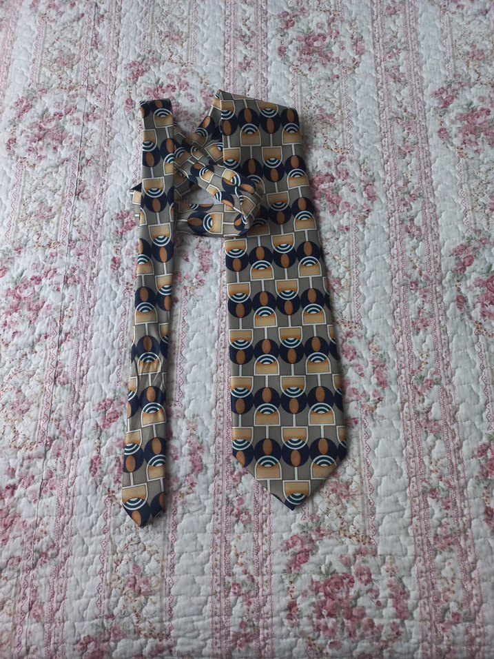 Bohem Çok Renkli Retro Desenli Erkek Kravat - Görsel 2