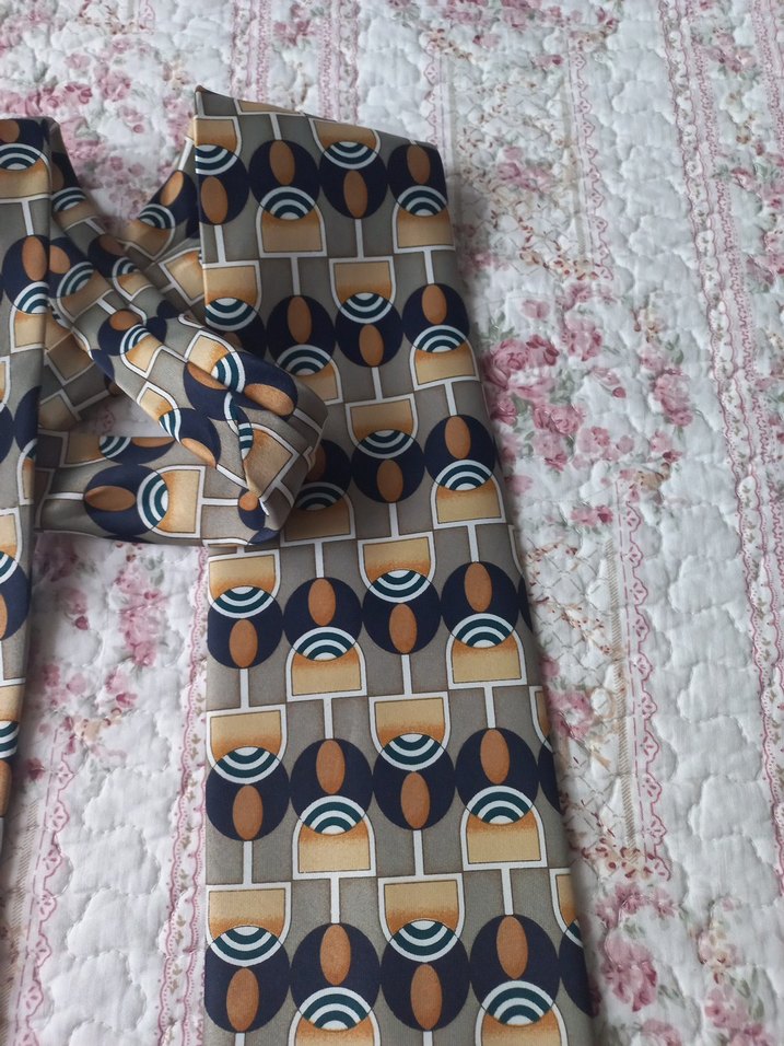 Bohem Çok Renkli Retro Desenli Erkek Kravat - Görsel 3