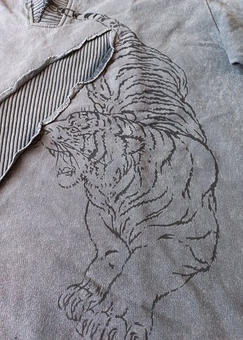 Gri Baskılı Erkek Sweatshirt - Görsel 4