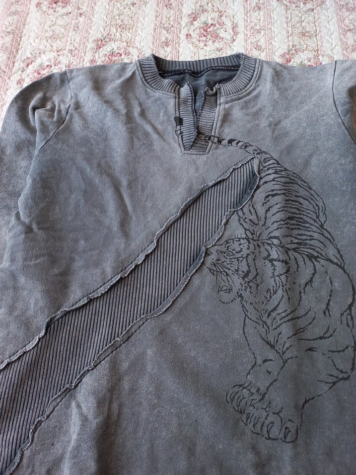 Gri Baskılı Erkek Sweatshirt - Görsel 5