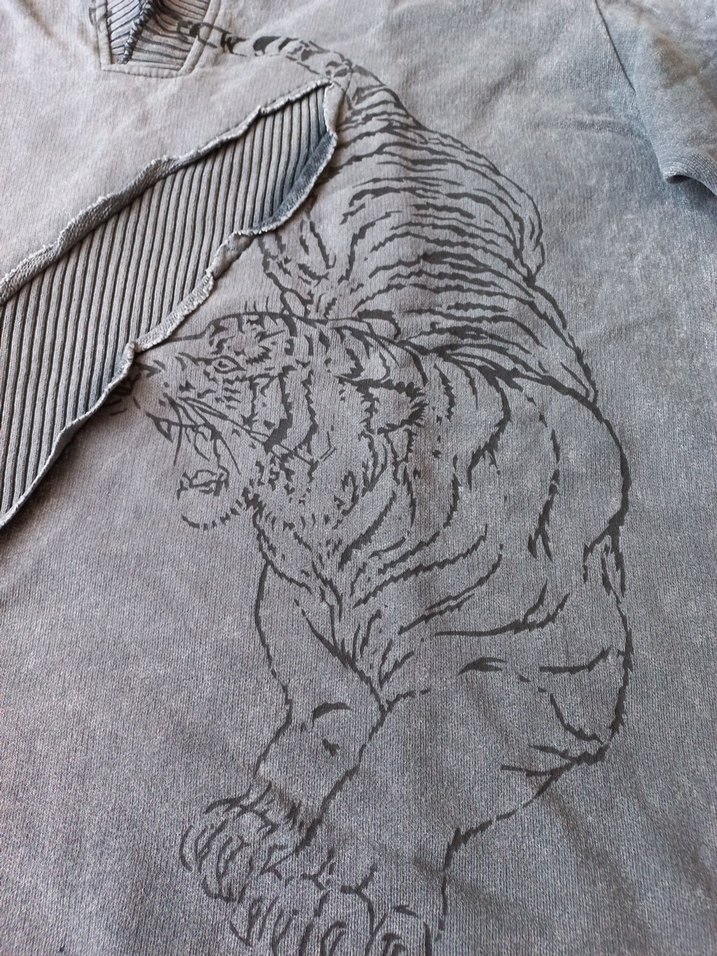 Gri Baskılı Erkek Sweatshirt - Görsel 4