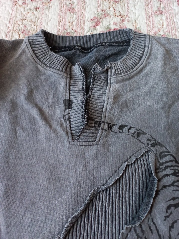 Gri Baskılı Erkek Sweatshirt - Görsel 3